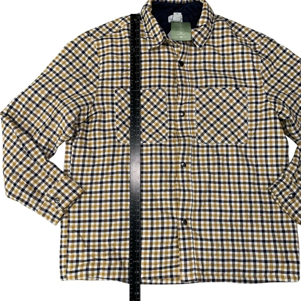 H&M‎ Men's Quilted Plaid Shirt Jacket Shacket Overshirt Size Large New With Tags - Picture 9 of 9